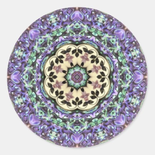 ABALONE  Irridescent Paua Shell Kaleidoscope Classic Round Sticker