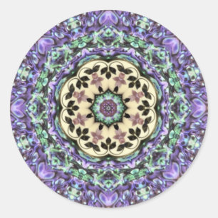 ABALONE ~ Irridescent Paua Shell Kaleidoscope Classic Round Sticker