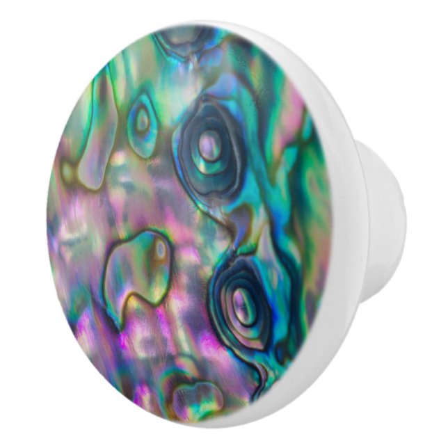 Abalone Look Door Knobs Ceramic Draw Pulls (Right)