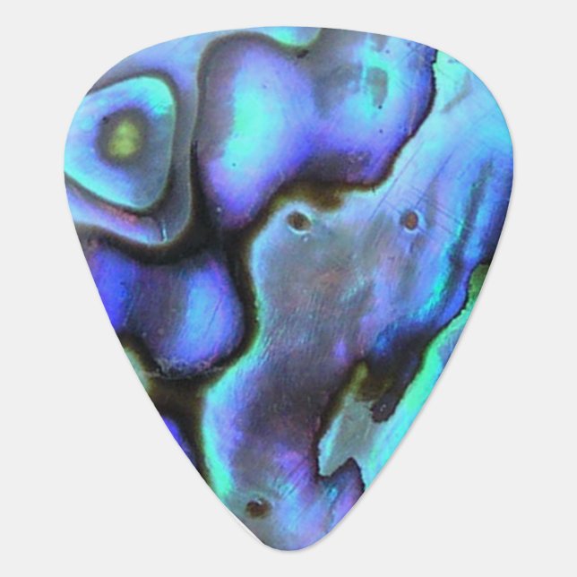 Abalone Pattern Blue Guitar Pick (Front)