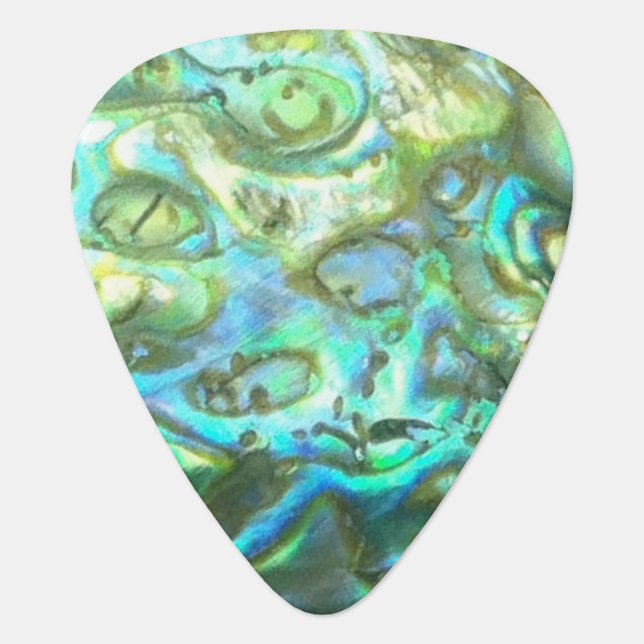 Abalone Pattern Green Guitar Pick (Front)