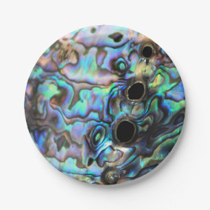 Abalone paua seashell design paper plates
