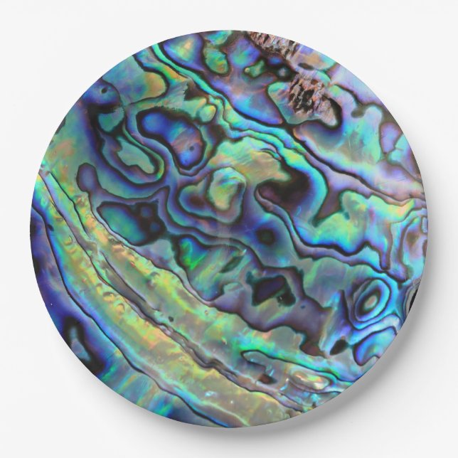 Abalone paua seashell paper plates (Front)
