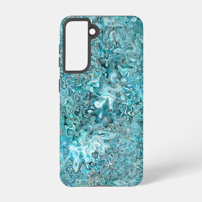 Abalone Pāua Shell Aqua Blue Samsung Galaxy Case (Back)