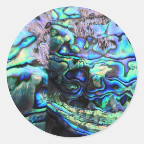 Abalone paua shell detail classic round sticker