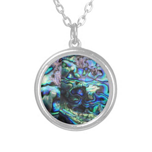 Abalone paua shell detail silver plated necklace