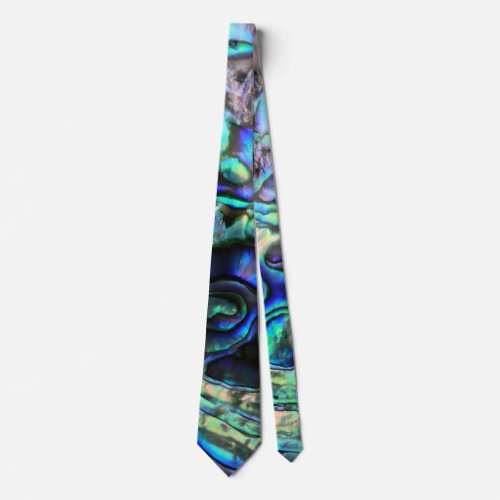 Abalone paua shell nature design neck tie