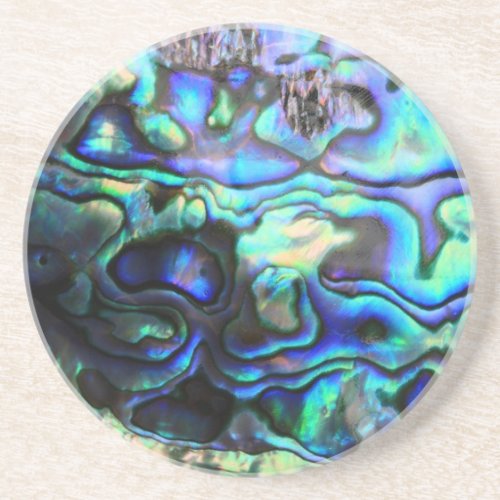 Abalone paua shell sandstone coaster