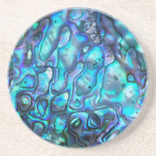 Abalone print Sandstone Coaster (Front)