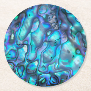 Abalone round paper coaster