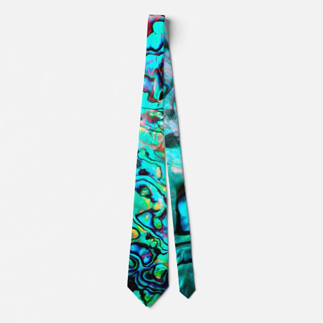 Abalone seashell natural design neck tie (Front)