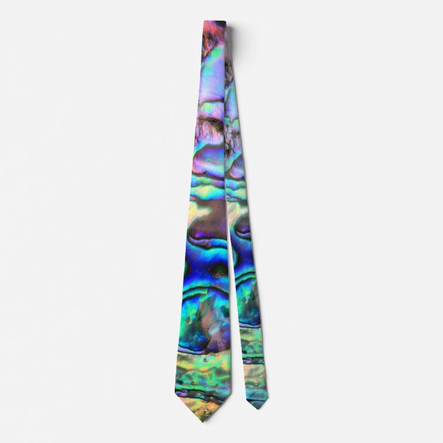 Abalone seashell nature design neck tie (Front)