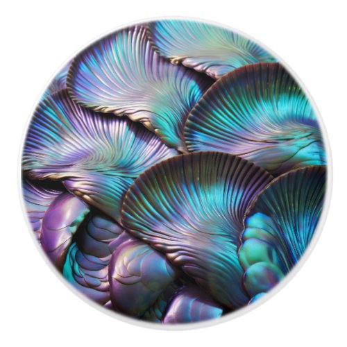 Abalone Shell Abstract Pattern Ceramic Knob