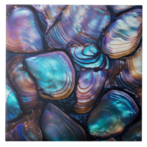 Abalone Shell Abstract Pattern Ceramic Tile