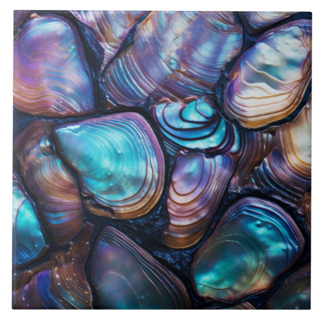 Abalone Shell Abstract Pattern Ceramic Tile (Front)