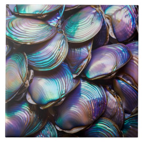Abalone Shell Abstract Pattern Ceramic Tile