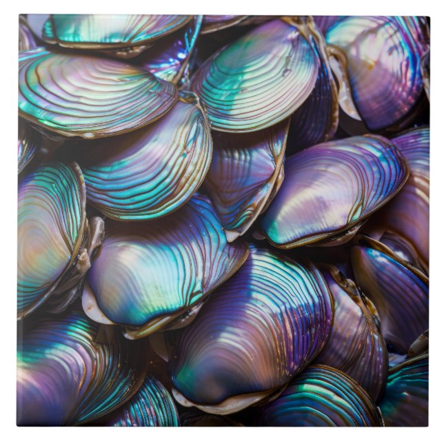 Abalone Shell Abstract Pattern Ceramic Tile (Front)