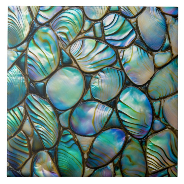  Abalone Shell Abstract Pattern Ceramic Tile (Front)