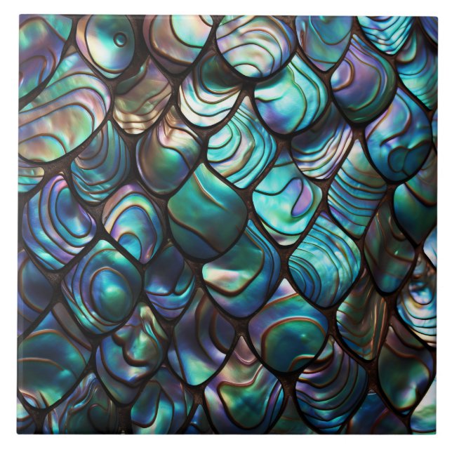  Abalone Shell Abstract Pattern Ceramic Tile (Front)