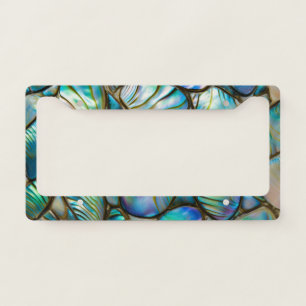 Abalone Shell Abstract Pattern License Plate Frame