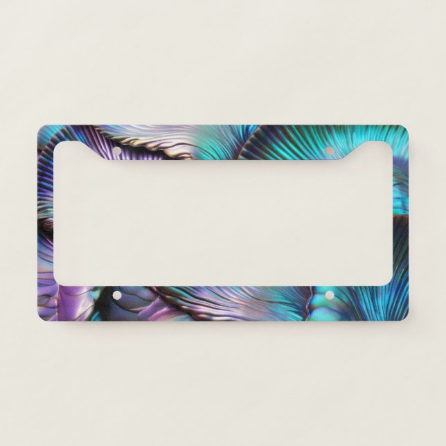 Abalone Shell Abstract Pattern License Plate Frame (Front)