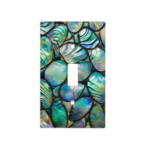 Abalone Shell Abstract Pattern Light Switch Cover