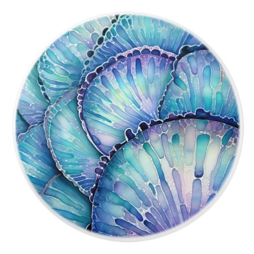 Abalone Shell Abstract Watercolor Pattern Ceramic Knob