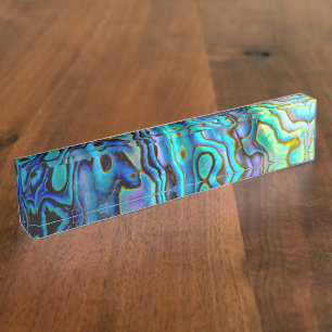 Abalone shell desk name plate