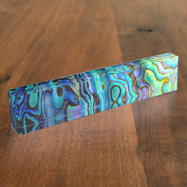 Abalone shell desk name plate (Side)