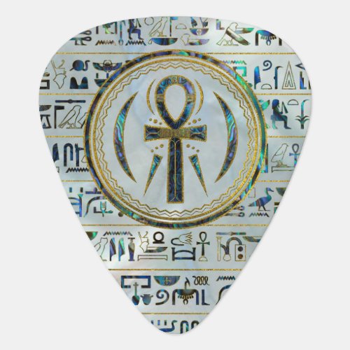 Abalone Shell Egyptian Ankh Cross symbol Guitar Pick