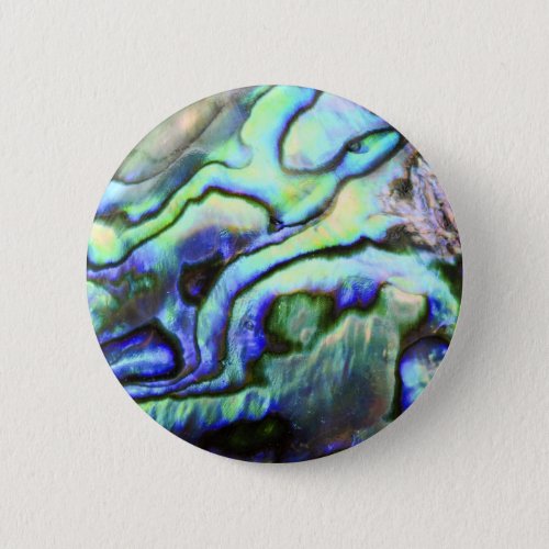 Abalone shell green blue paua pinback button