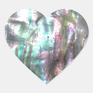Abalone Shell Heart Sticker