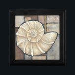 Abalone Shell Jewelry Box<br><div class="desc">Charikilia Zarris is a talented artist know for her ocean artwork. Her images are peaceful and calm relaxing you with every picture. Get this nautical piece of artwork with a Abalone shell being the center of it all, bordered with tiles and a beautiful color scheme.</div>