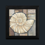 Abalone Shell Jewelry Box<br><div class="desc">Charikilia Zarris is a talented artist know for her ocean artwork. Her images are peaceful and calm relaxing you with every picture. Get this nautical piece of artwork with a Abalone shell being the center of it all,  bordered with tiles and a beautiful color scheme.</div>