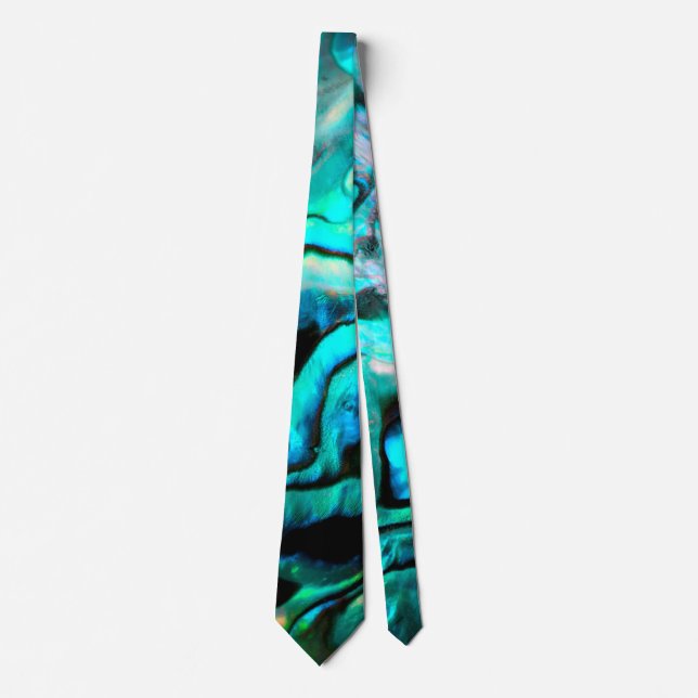 Abalone shell natural design neck tie (Front)