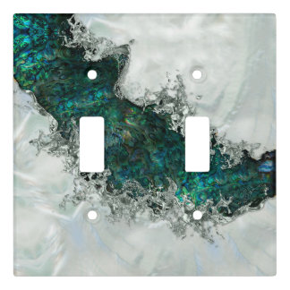 Abalone Shell Pearl and Silver 1 Light Switch Cover