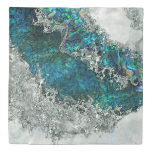 Abalone Shell Pearl and Silver 2 Duvet Cover