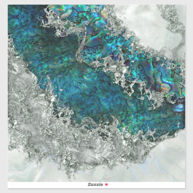 Abalone Shell Pearl and Silver 2 Sticker (Sheet)