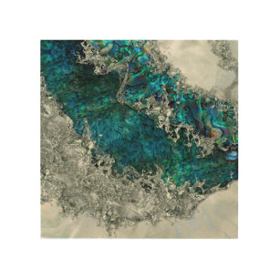 Abalone Shell Pearl and Silver 2 Wood Wall Art