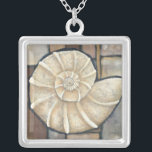 Abalone Shell Silver Plated Necklace<br><div class="desc">Charikilia Zarris is a talented artist know for her ocean artwork. Her images are peaceful and calm relaxing you with every picture. Get this nautical piece of artwork with a Abalone shell being the center of it all,  bordered with tiles and a beautiful color scheme.</div>