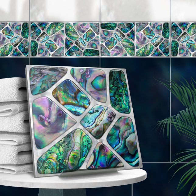 Abalone Shell Texture - Cells Collage N14 Ceramic Tile (Creator Uploaded)