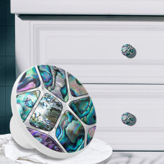 Abalone Shell Texture - Cells Collage N1 Ceramic Knob