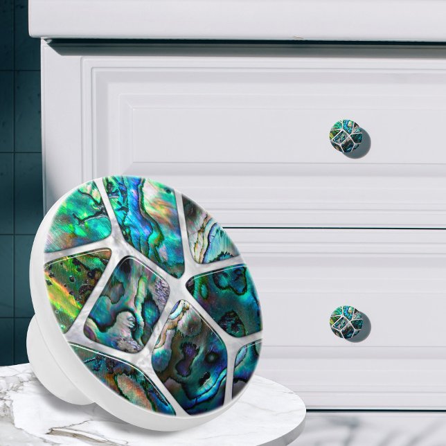 Abalone Shell Texture - Cells Collage N1 Ceramic Knob (Creator Uploaded)