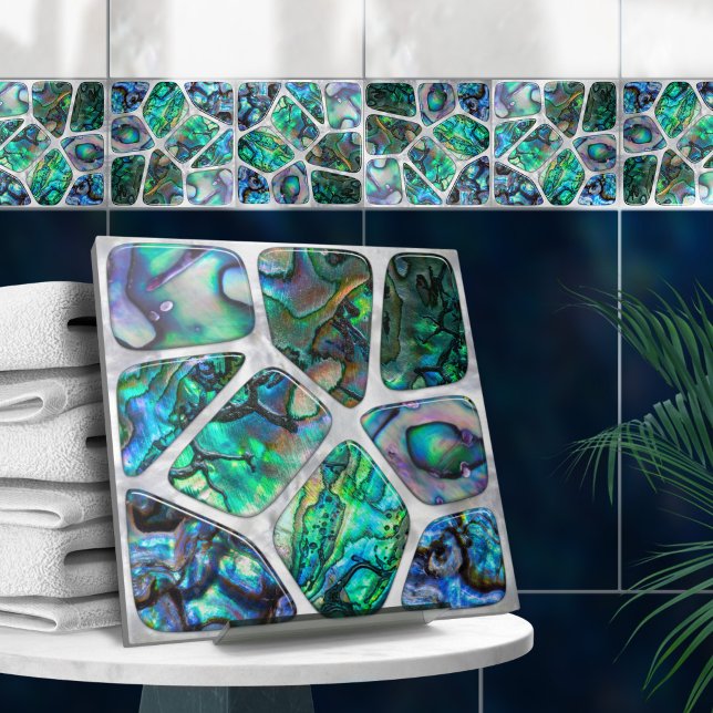 Abalone Shell Texture - Cells Collage N4 Ceramic Tile (Creator Uploaded)