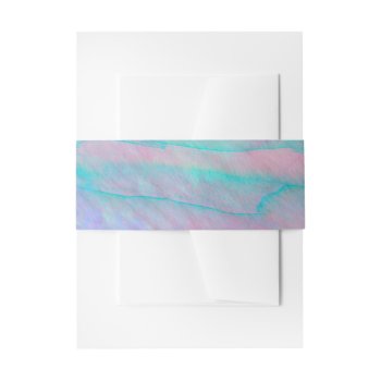 Abalone Shell Watercolor Mother-of-pearl Shellfish Invitation Belly Band by TribeAndSea at Zazzle