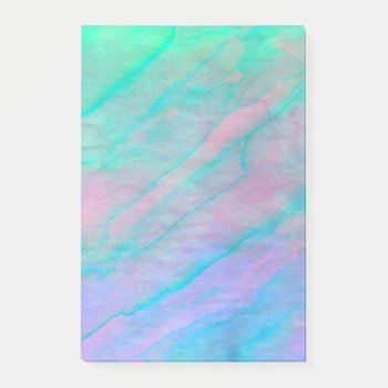 Abalone Shell Watercolor Mother-of-pearl Shellfish Post-it Notes by TribeAndSea at Zazzle