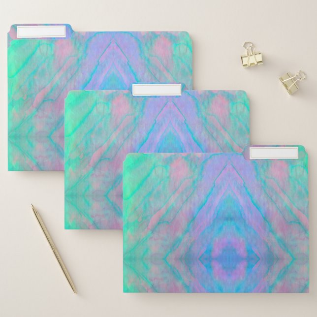 Abalone Shell Watercolor Mother of Pearl Stone File Folder (Set)