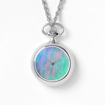 Abalone Shell Watercolor Mother Of Pearl Stone Watch by TribeAndSea at Zazzle