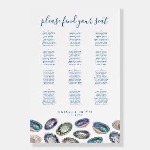 Abalone Shell Watercolor Wedding Seating Chart Foam Board