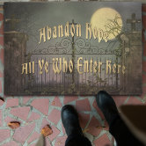 Halloween Doormat - Abandon Hope All Ye Who Enter Here Welcome